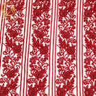 Красное 3D отбортовало вышивку ткани шнурка Handmade с Sequins