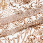 Восхитительная роскошная вышитая бисером вышивка украшения 3D ткани платья свадьбы