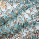 Sequined уникальная вышивка ширины 3D ткани 135cm шнурка для мантии свадьбы