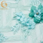 Модная роскошная вышивка ткани шнурка цветка 3D отбортовала Sequins шнурует ткань