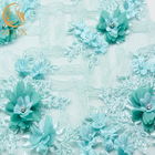 Модная роскошная вышивка ткани шнурка цветка 3D отбортовала Sequins шнурует ткань