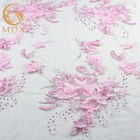 Шнурок цветка 20% полиэстер шнурка 53 дюймов флористический вышитый Handmade розовый
