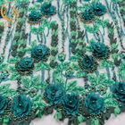 Чувствительная расстворимая в воде флористическая вышивка ткани шнурка шнурует материал для платья свадьбы