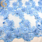 Изготовленный на заказ нейлон тканевого материала шнурка цветка платья 3D с вышитой бисером вышивкой