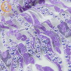 Пурпур отбортовал Handmade вышивку ткани шнурка расстворимую в воде для одежды