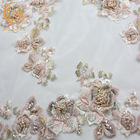 MDX печатает вышитой ширины ткани 140cm шнурка Handmade для платья