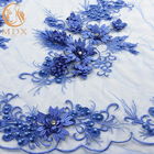 Ткань шнурка MDX королевская голубая/дизайн вышитого бисером Bridal шнурка сложный