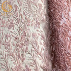 Популярное розовое вышитое бисером 20% полиэстер тканей шнурка свадьбы расстворимое в воде