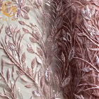 Популярное розовое вышитое бисером 20% полиэстер тканей шнурка свадьбы расстворимое в воде