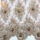 Отбортованное платье свадьбы шнурует вышивку ширины ткани 135cm Handmade 1 двор