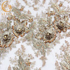 Отбортованное платье свадьбы шнурует вышивку ширины ткани 135cm Handmade 1 двор