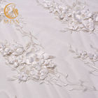 Ширина 20% полиэстер 135cm тканей шнурка элегантных цветков белая для платьев свадьбы