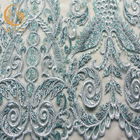 Подгонянное вышитое украшение Sequins ткани шнурка сетки для женщин одевает