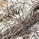 Африканская Bridal вышитая бисером вышивка ширины ткани 140cm шнурка яркого блеска