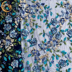 Африканская Multi ткань Applique цветка цветов 3D отбортовала крен 13.72m