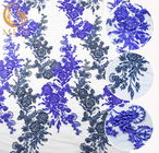 Королевская голубая ширина вышитого бисером нейлона расстворимая в воде 140cm ткани 80% шнурка для детей одевает