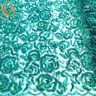 Подгонянная зеленая Bridal Handmade вышитая бисером ткань шнурка