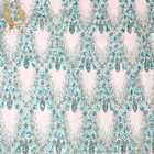 Вышивка элегантной вышитой бисером ткани шнурка цветка украшения 3D Handmade чистая