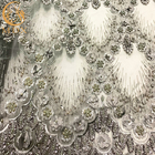 Ткань платья вышивки цветка цвета 3D серого цвета длина 1 двора