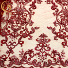 Сияющее отбортованное тяжелое ткани 3D шнурка платья свадьбы Sequins
