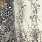 Тяжелый Handmade серый цвет вышивки отбортовал ткань шнурка на сетке полиэстера