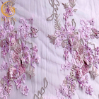 Ткань шнурка цветка платья 3D Bridesmaid с вышитыми шариками