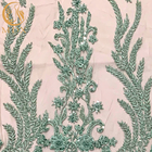 Ширина ткани 140Cm шнурка элегантного зеленого вышитого бисером платья ODM Bridal
