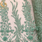 Ширина ткани 140Cm шнурка элегантного зеленого вышитого бисером платья ODM Bridal